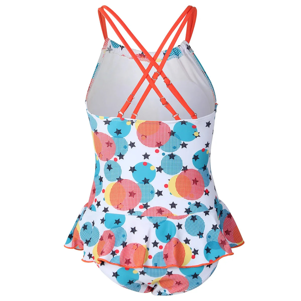 Floral Print Girls One Piece Swimsuit Ruffle Skirt 7-12 Years Summer Kids Swimwear Children High Neck Bathing Suits Beach