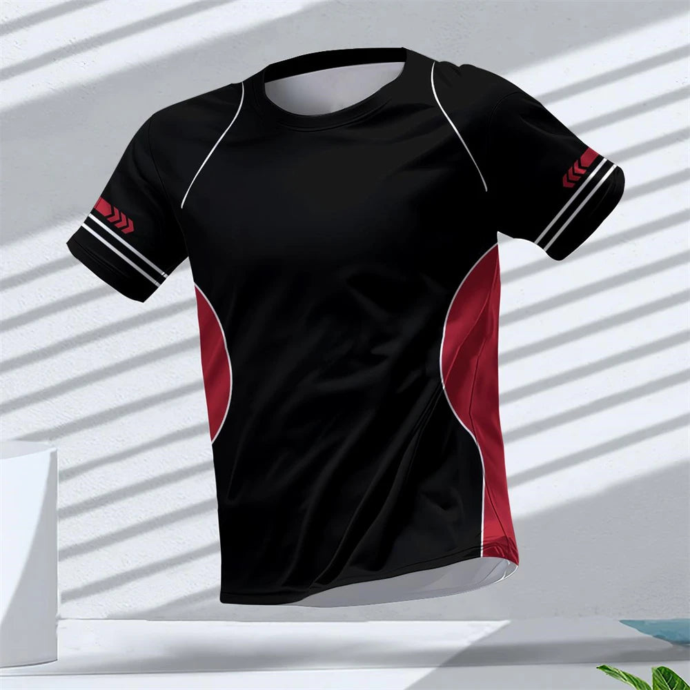 Gym Summer Quick Dry Breathable Men's T Shirt Outdoor Run Fitness Sports Short Sleeve Casual O-Neck Men Gym Sportswear T-Shirt