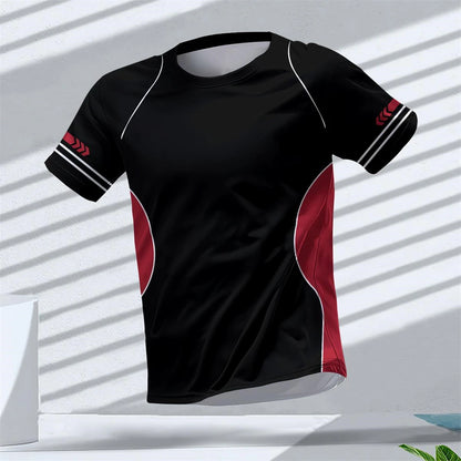 Gym Summer Quick Dry Breathable Men's T Shirt Outdoor Run Fitness Sports Short Sleeve Casual O-Neck Men Gym Sportswear T-Shirt