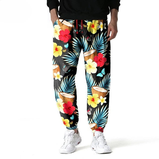 Stylish Floral Sweatpants 3D Print Vintage Man Joggers Gym Hiphop Pants Trousers Mens Casual Sports Jogging Harajuku Streetwear