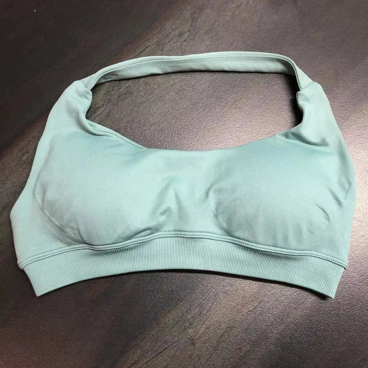 Halter Sports Bra for Women Neck Strap Bra Seamless Open Back Top Medium Support Gym Crop Top Stretchy Sportswear