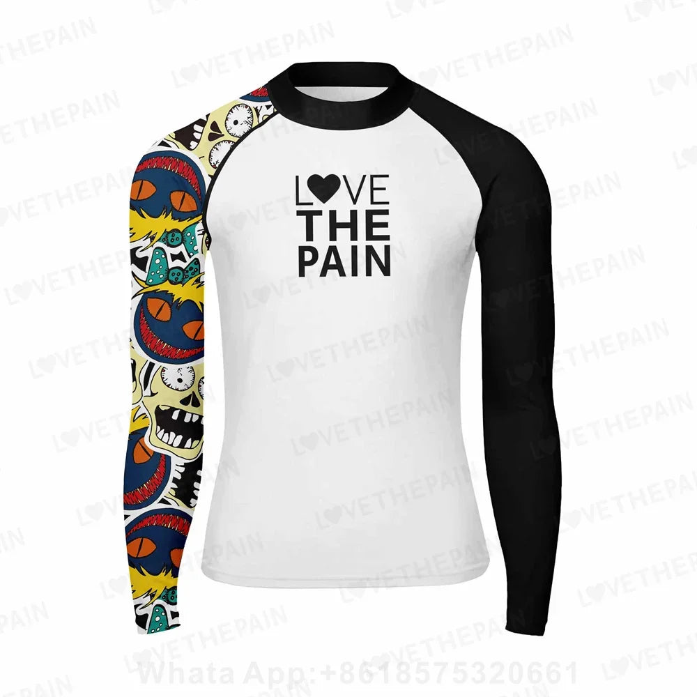 Men Long Sleeve Surfing Rash Guard Summer Surf Clothes T-shirt Swimwear Swim Beach Uv Swimming Diving Suit Rashguard Camiseta