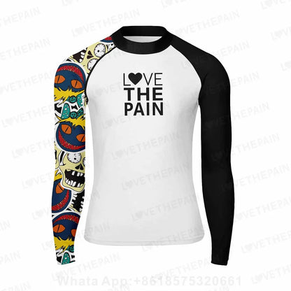 Men Long Sleeve Surfing Rash Guard Summer Surf Clothes T-shirt Swimwear Swim Beach Uv Swimming Diving Suit Rashguard Camiseta