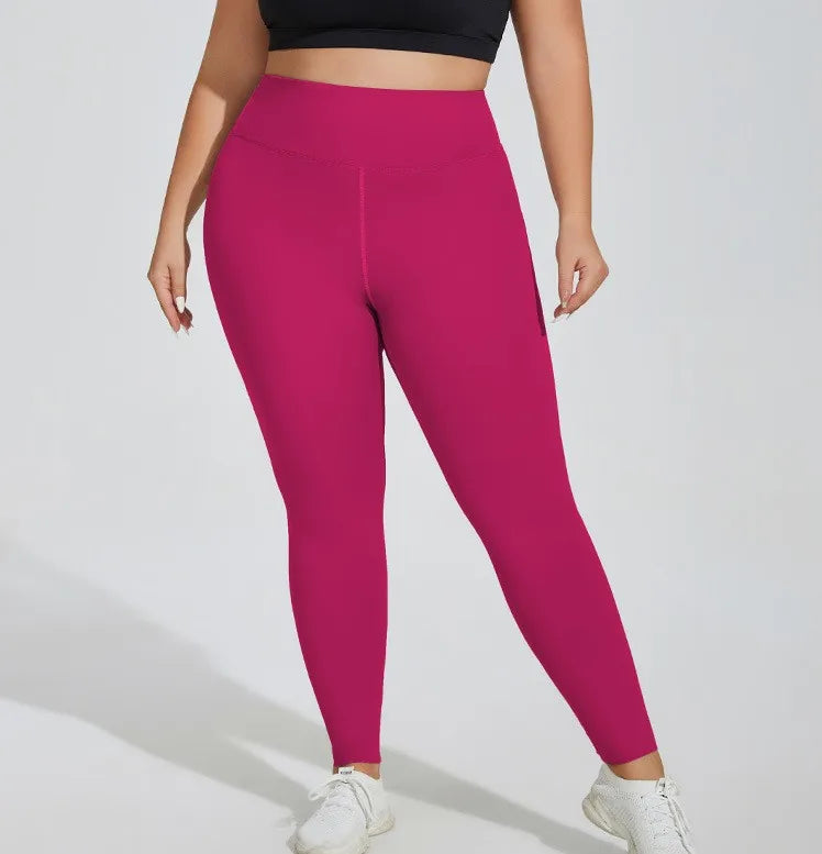 L-4XL Plus Size Sports Pants Lines Lifting Buttocks Sports Tight Pants Women High Waist Elastic Fitness Running Yoga Pants