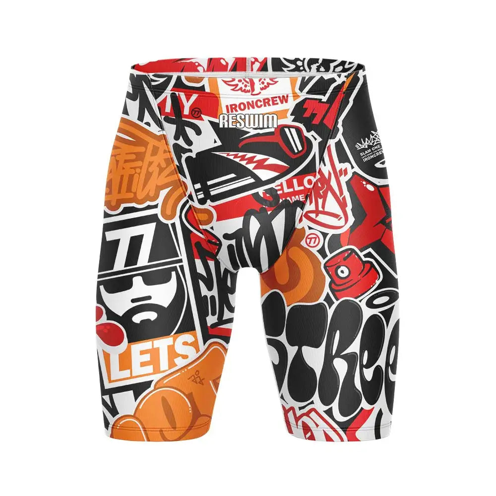 Men's Jammers Racing Swimsuit Swim Trunks Beach Tights Shorts Athletic Training Swimwear Sports Swimming Rash Guards Pants