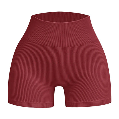Women's High Waist Ribbed Seamless Yoga Shorts Squat Proof Hip Lifting Fitness Workout Running Sports Gym Leggings Sale