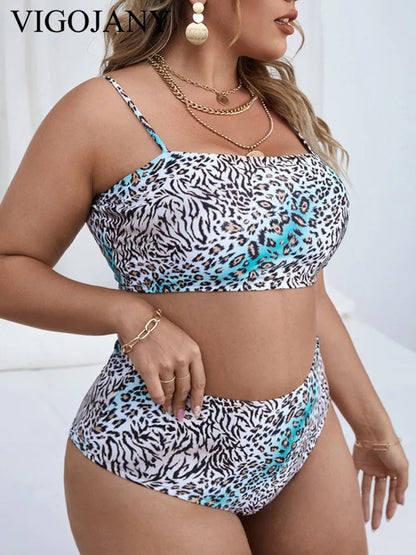 High Waist Plus Size Bikini Women Strapped Push Up Swimsuit Backless Beach Bathing Suit Summer Beachwear