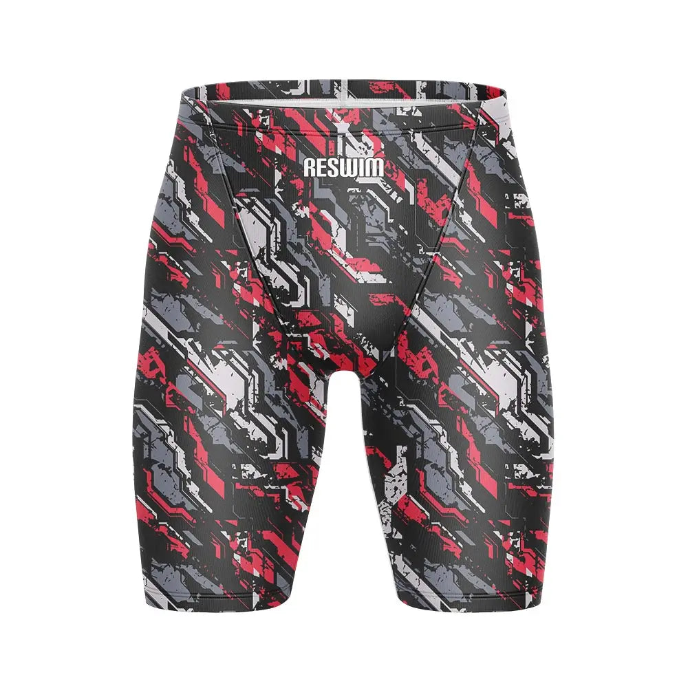 Men's Print Swim Jammer Training Sports Beach Diving Surfing Pants Tights Shorts Swimming Trunks Summer Quick Dry Swimsuit