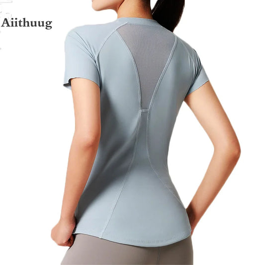 Sports Short Sleeve Running Quick Dry Back Breathable Yoga Tops Quick Dry Daily Active Wear Golf Shirts Tennis Tops Gym
