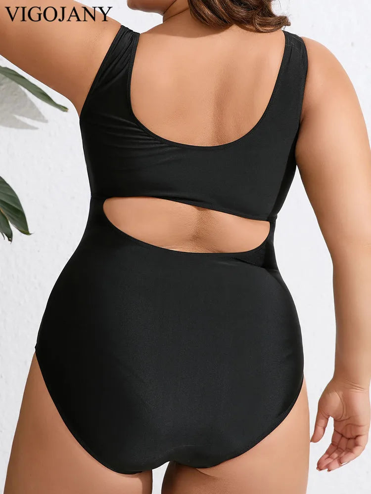 Print Patchwork Plus Size Swimwear Women Strapped Large Curvy One Piece Swimsuit Lady Big Bathing Suit