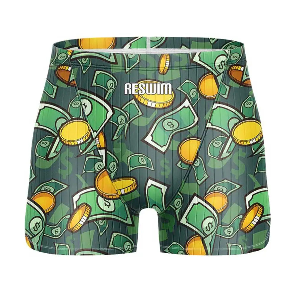 Funny Swimming Trunks Swim Jammer Swimsuit Shorts Summer Men's Athletic Training Swimwear Boys Surfing Pants Beach Tights Shorts