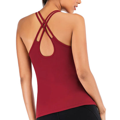 Women's Tank Workout Tops Sports Wear For Women Gym T-shirt Open Back Yoga Top Sport Blouses Woman Fitness Shirt Female Vest