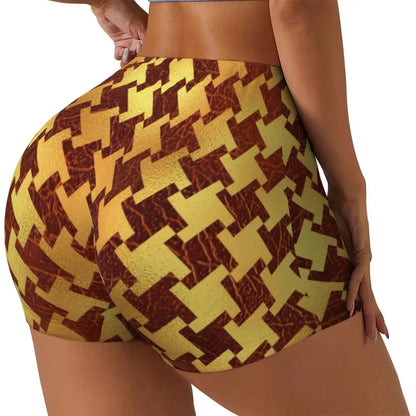 Color Pattern Black And White Pattern Yoga Shorts