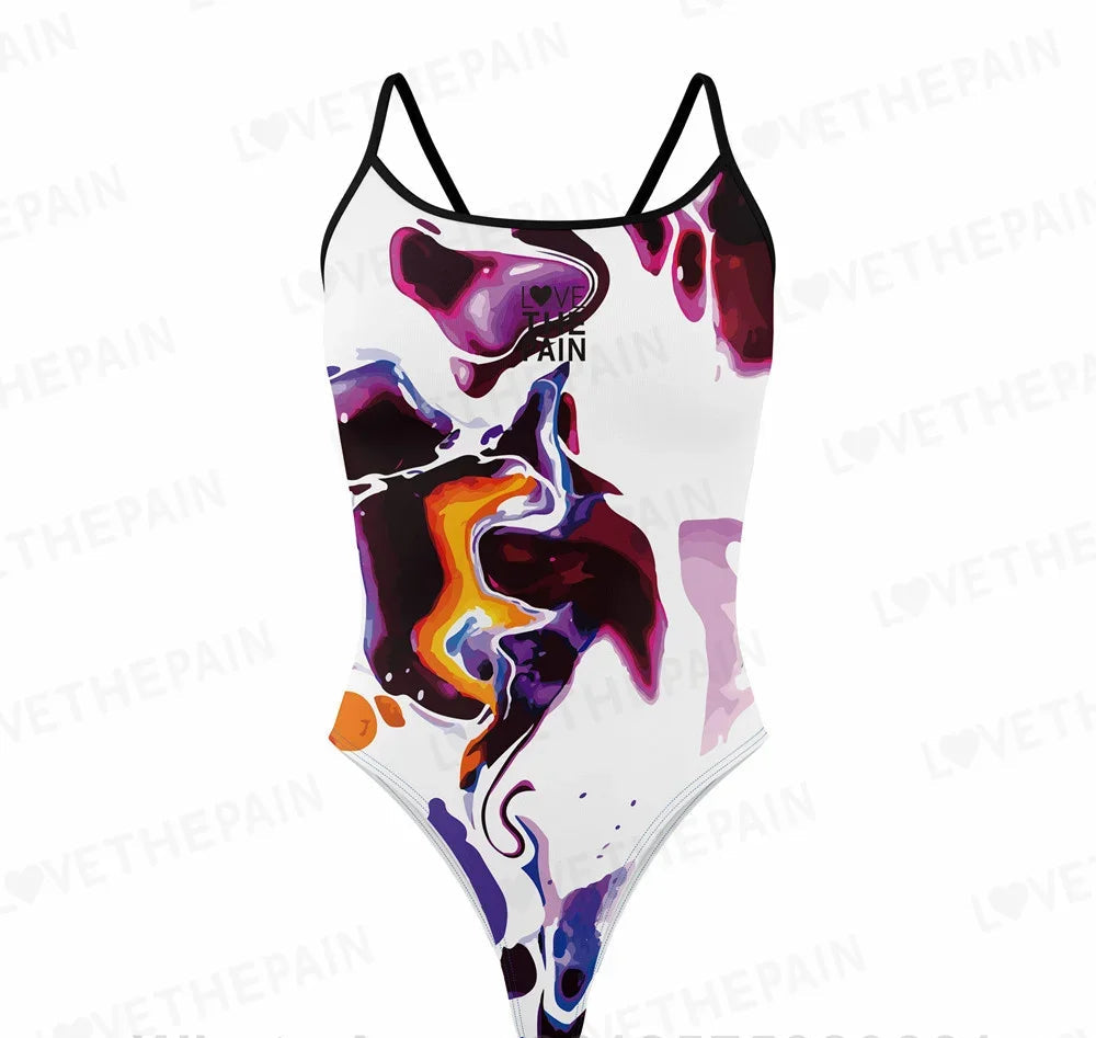 Love The Pain  Women's  One-piece Triangle Swimsuit Sports Function Training Swimsuit Competition