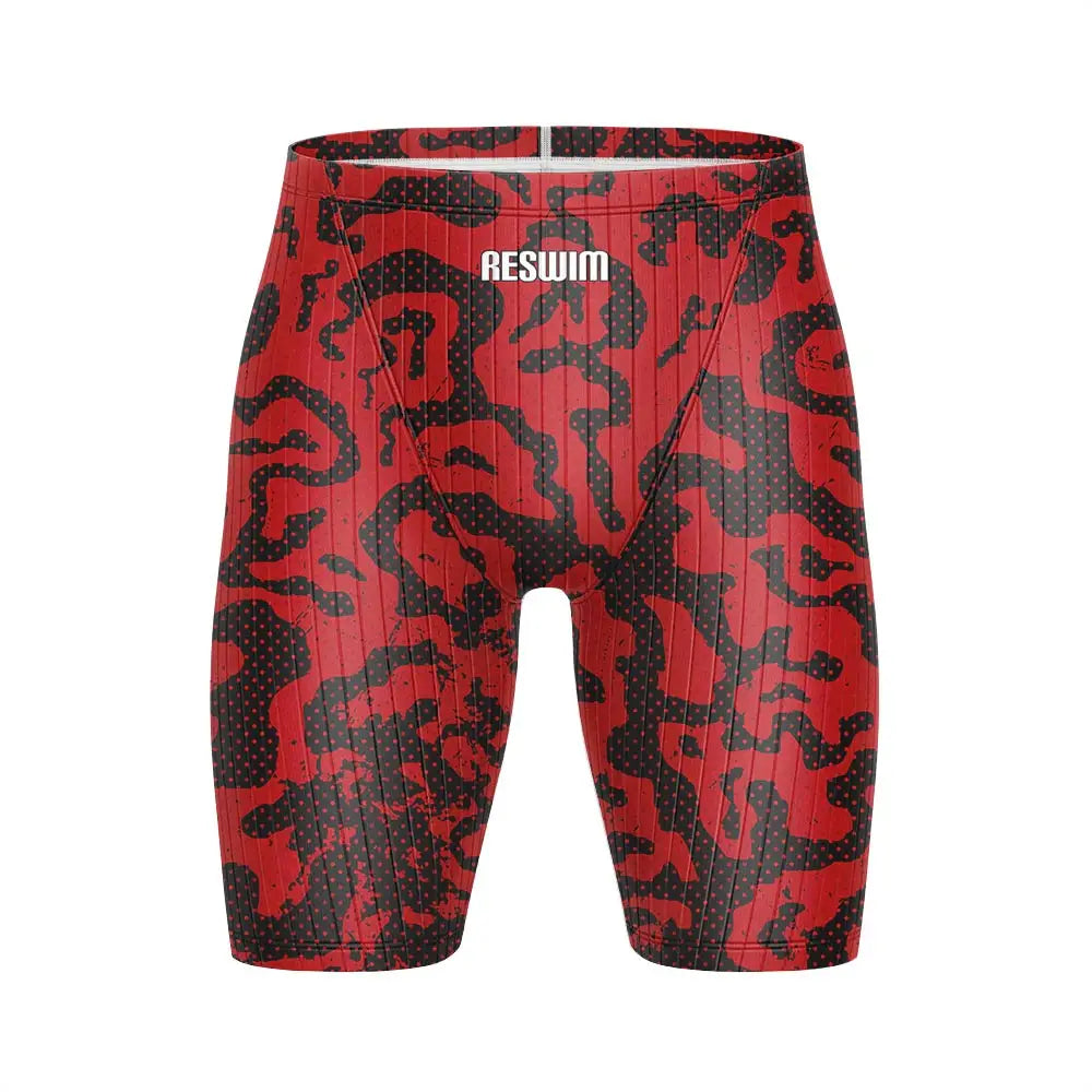 Summer Men's Pro Swim Jammer Athletic Practice Knee-Length Swimsuit Short Lycra Swimming Trunks Beach Tights Shorts Surf Pants