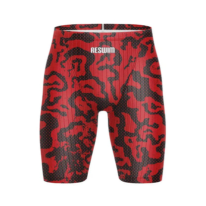 Summer Men's Pro Swim Jammer Athletic Practice Knee-Length Swimsuit Short Lycra Swimming Trunks Beach Tights Shorts Surf Pants