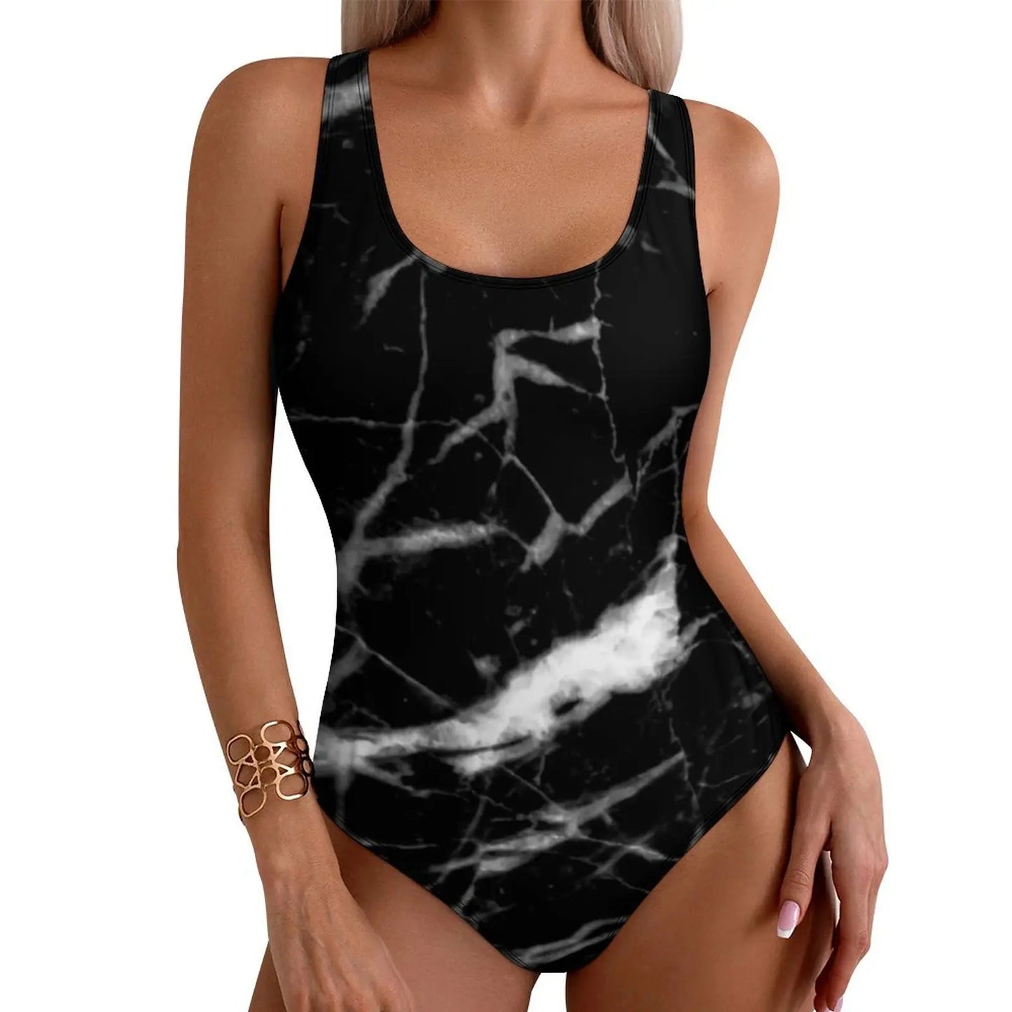 Liquid Marble Abstract Swimsuit Stripe Art Push Up Swimwear One Piece Holiday Pool Bathing Suits Bodysuit Design Beach Wear
