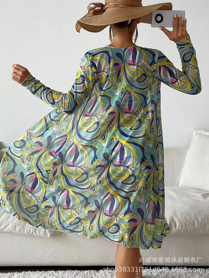 Summer Print Bikinis Swimwear Female Swimsuit Beachwear Push Up Three-Piece Bikini Set Women Swimming Bathing Suit