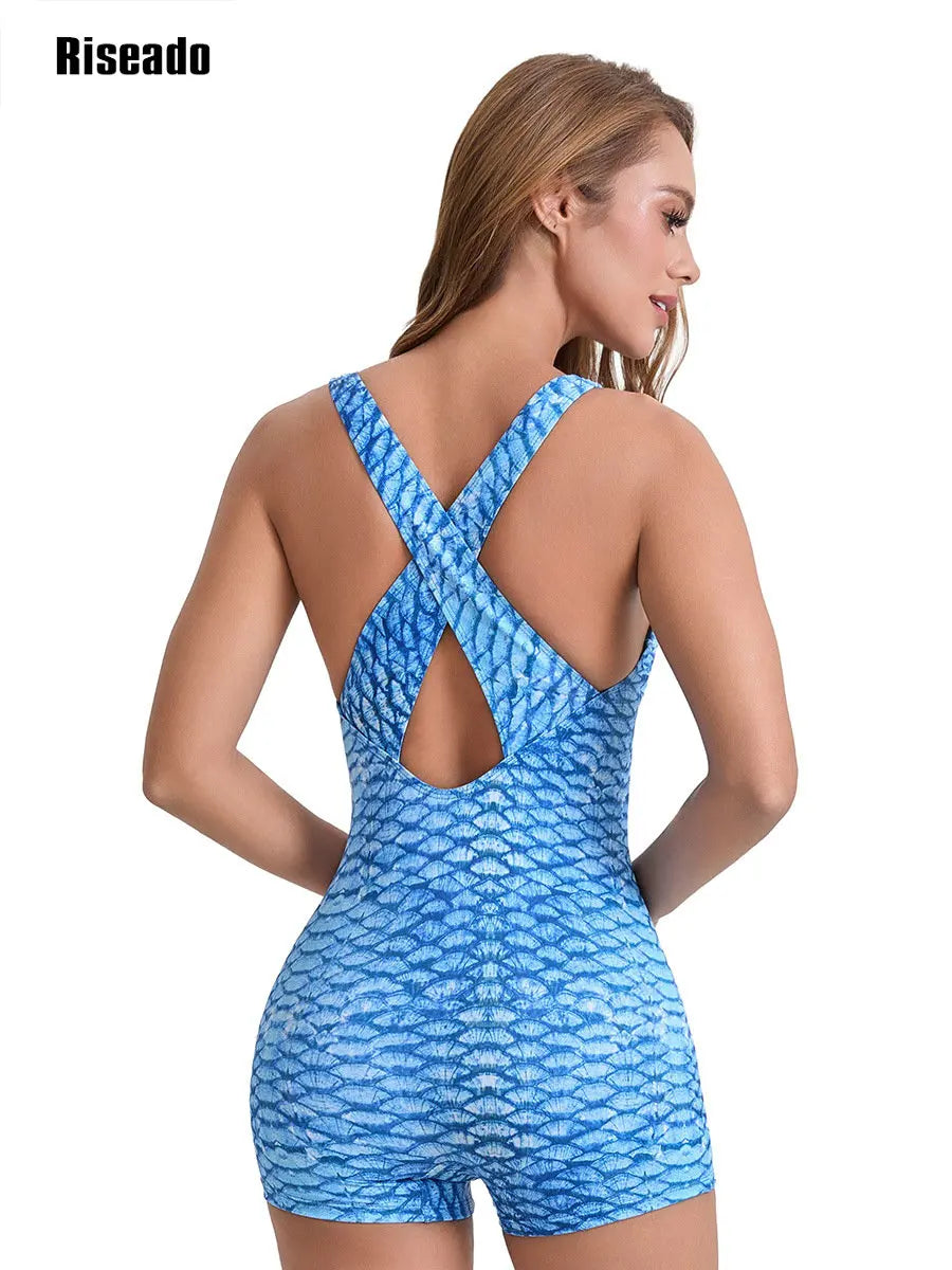 Women's Boyleg Sport One Piece Swimsuit Athletic Swimwear Training Bathing Suit