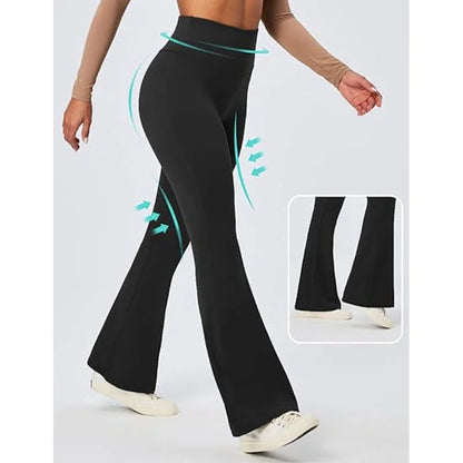 Soft High Waisted Tummy Control Workout Yoga Pants Butt Lifting Flare Leggings for Women Wide Leg Flared Yoga Pants