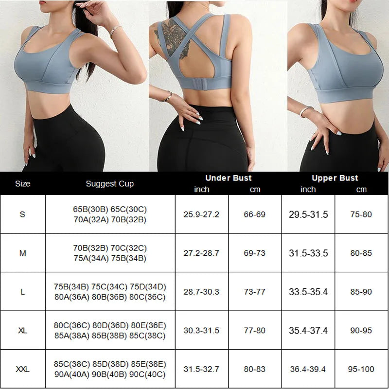 Sports Bras for Yoga Gym Workout Crop Top Fitness Tops Bounce Control Jogging Bras Push Up Running Top Active Wear