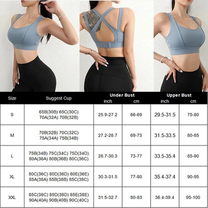 Sports Bras for Yoga Gym Workout Crop Top Fitness Tops Bounce Control Jogging Bras Push Up Running Top Active Wear