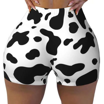 Color Pattern Black And White Pattern Yoga Shorts