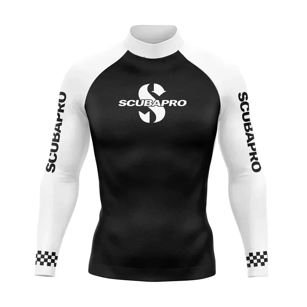 Men's Surfing Wear Swimming Diving T-Shirts Long Sleeve Rash Guard Swimwear Elasticity Beach Surfing Sun Protection Clothing