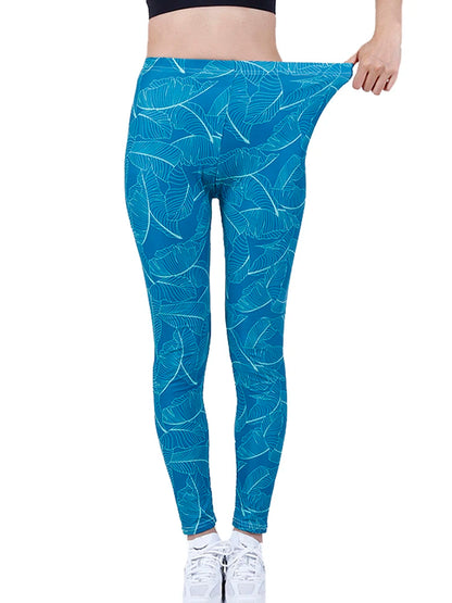 Floral Fashion Women Leggings Beautiful Leaf Floral Printing High Waist Jeggings Stretch Pant