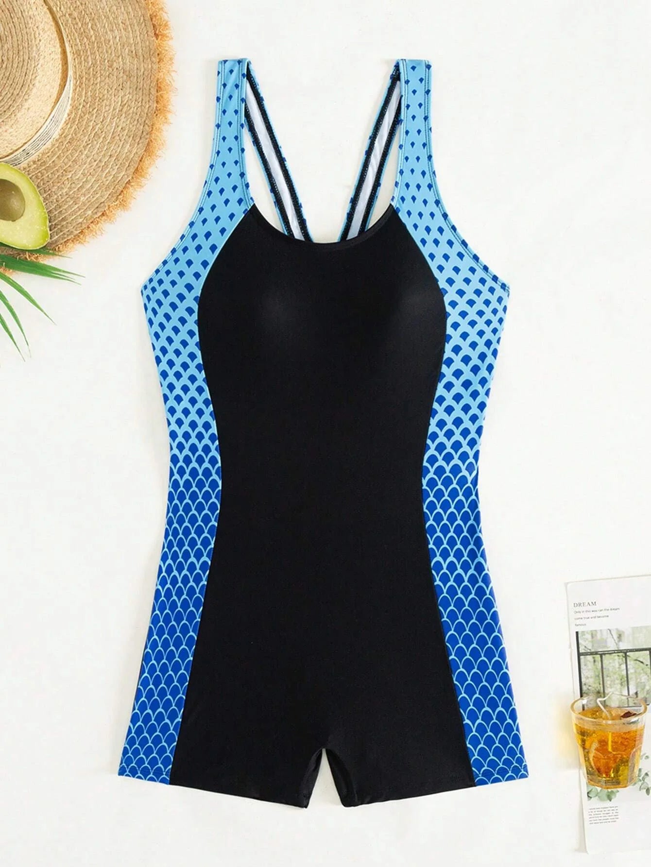 Print Patchwork Sport One Piece Swimsuit For Women Swimwear Backless Monokini Professional Swimming Suit For Women XXL