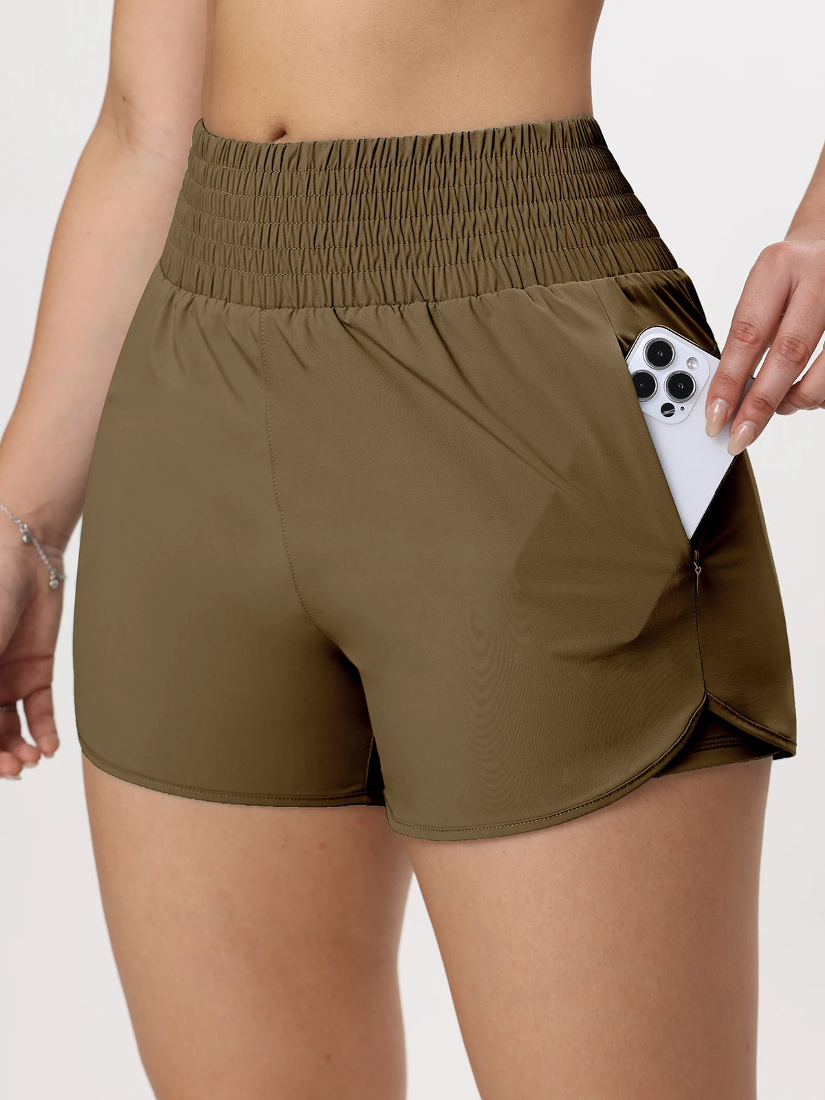 2024 Pockets Shorts Woman High Waist Fashion Stretch Athletic Sport Shorts Woman Running Outdoors Fitness Short Pants