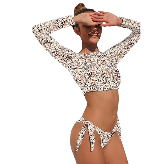 Women Swimsuit Female Swimwear Long Sleeve Bikini Set Brazilian Beachwear Surfing Swimming Bathing Suit
