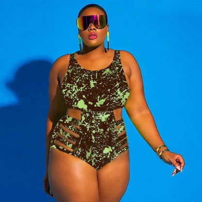 Plus Size Swimsuit Push Up Swimwear Women Bandage Bathing Suits Strappy Swimsuits Large Monokini