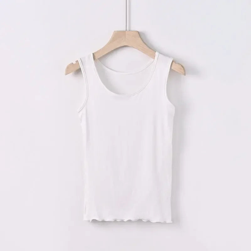 Plus size 6XL summer women's Tank Tops Loose Modal camis Tshirt bottoming sleeveless tee tops Sollid color Vest all match