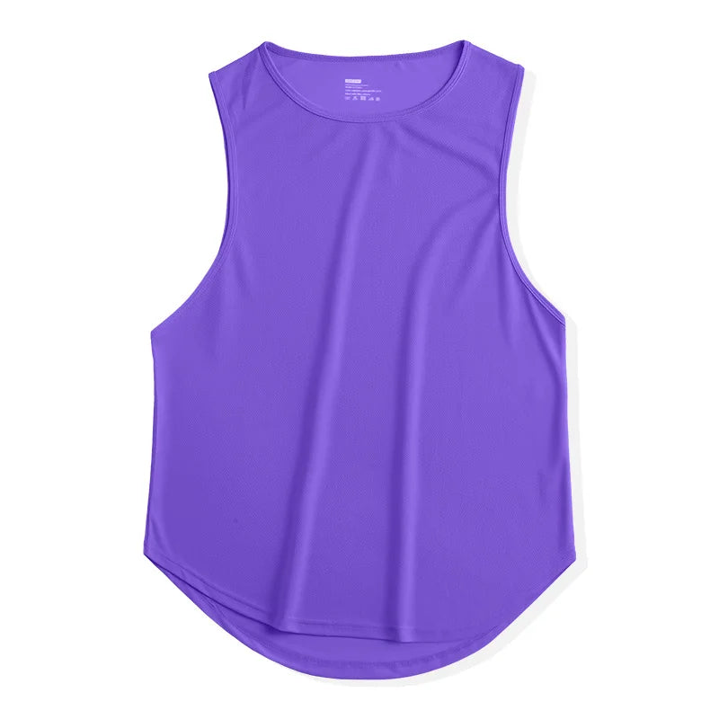 Men's Quick-Drying Sport T-shirt for Fitness and Marathon Workout Sleeveless Basketball Vest Loose Running Tank Top