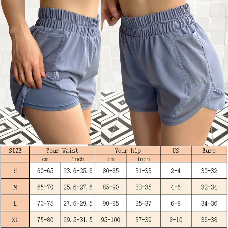 Shorts with Pockets Women's Athletic Shorts High Waisted Running Short Pocket 2.5" Sporty Shorts Gym Elastic Workout Shorts
