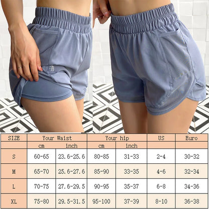 Shorts with Pockets Women's Athletic Shorts High Waisted Running Short Pocket 2.5" Sporty Shorts Gym Elastic Workout Shorts