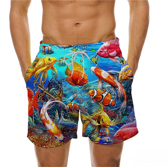 Animal Fish 3d Y2k Shorts Men Sea Creature Graphic Beach Shorts Kid Loose Casual Swimsuit Sports Pants Fashion Hawaii Swim Trunks