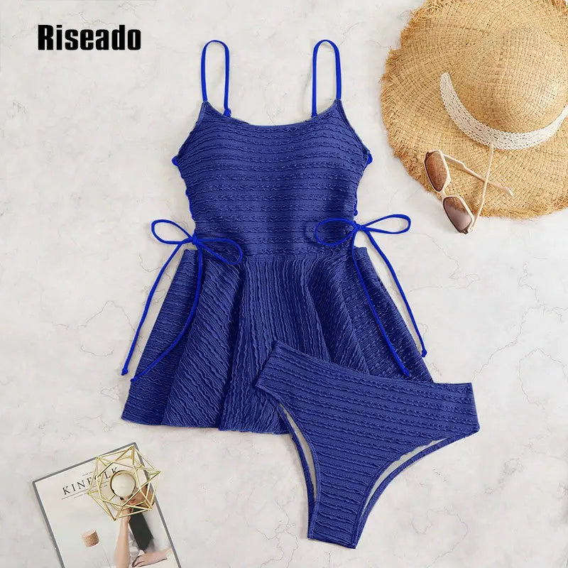 One Piece Swimsuit for Women Tummy Control Swim Dress Crisscross Ruched Skirted Bathing Suit with Bottom Large Size