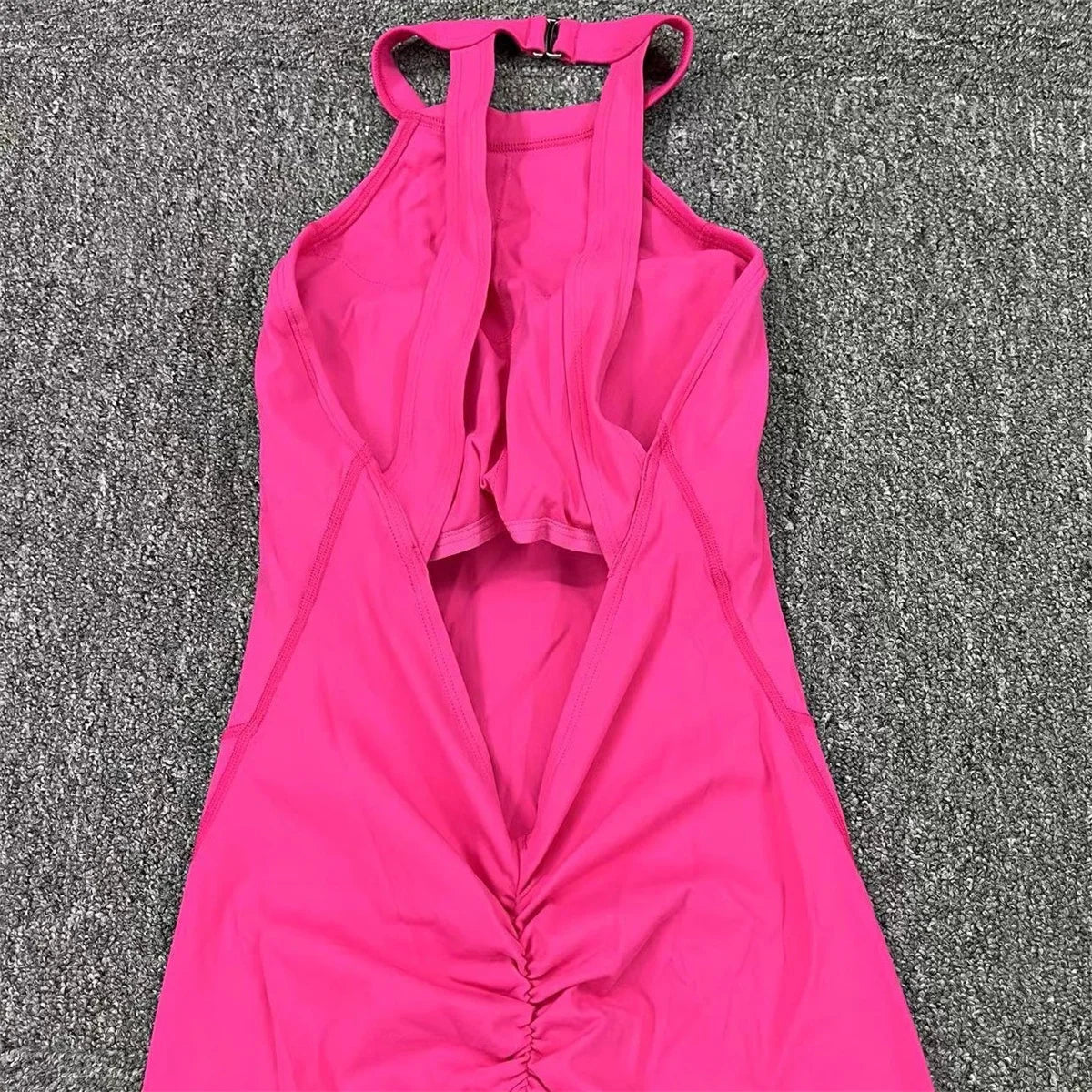 Pad Scrunch Backless Yoga Sport Jumpsuit Women Monkeys One Piece Gym Outfit Legging Fitness Overalls Workout Pant Clothing