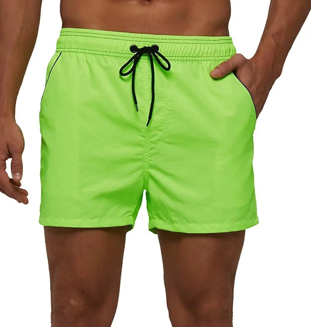 Men Summer Swim Shorts Swimwear Trunks Swimsuits Quickly Dry Surf Beach Board Elastic Waist Swim Pants Surfing Shorts with Mesh