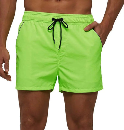 Men Summer Swim Shorts Swimwear Trunks Swimsuits Quickly Dry Surf Beach Board Elastic Waist Swim Pants Surfing Shorts with Mesh