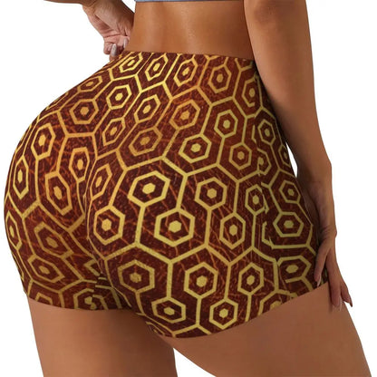 Color Pattern Black And White Pattern Yoga Shorts