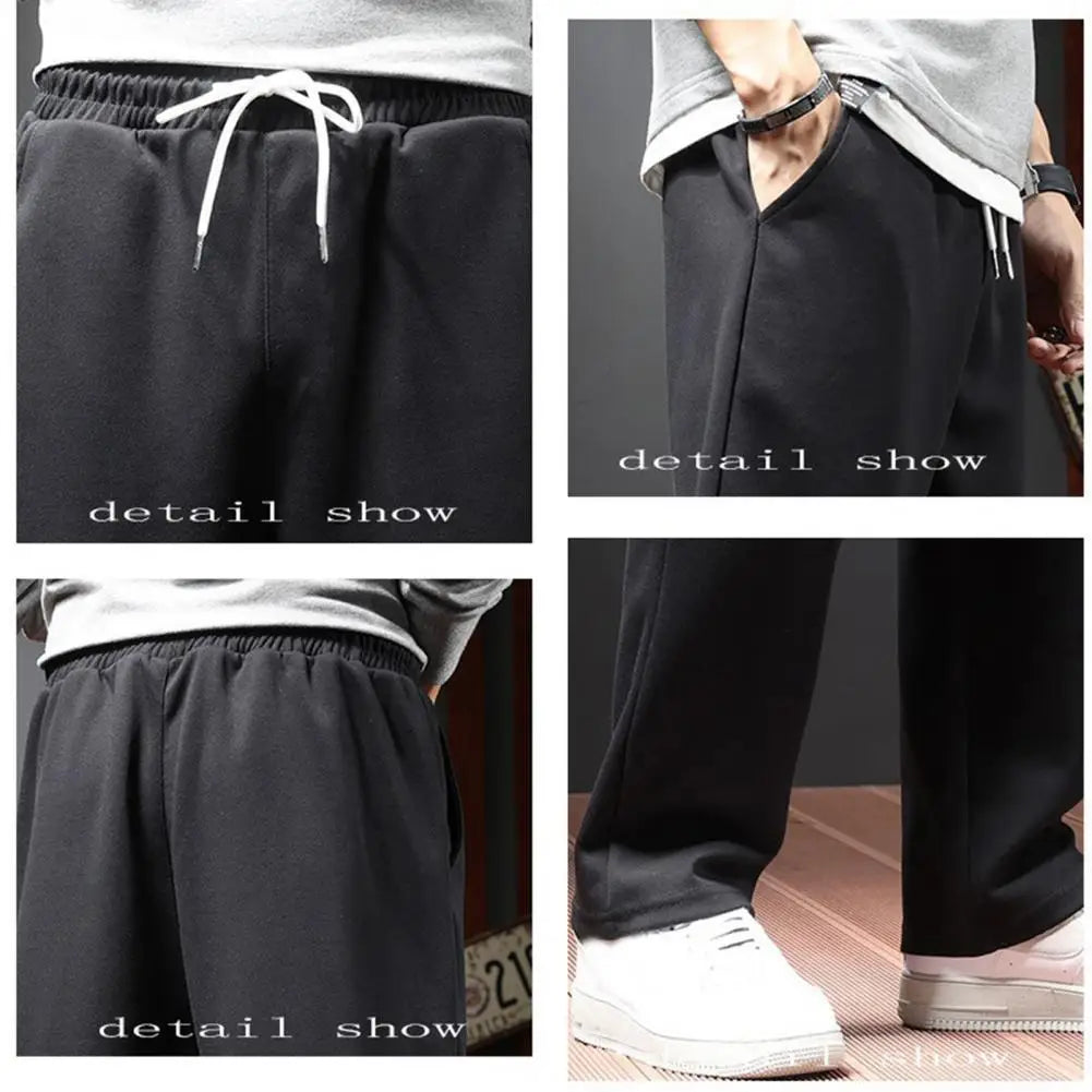 Mens Sweatpants Straight Fit Joggers Loose Drawstring Sports Pants Autumn Men Jogger Pants Casual Long Trousers Tracksuit Men