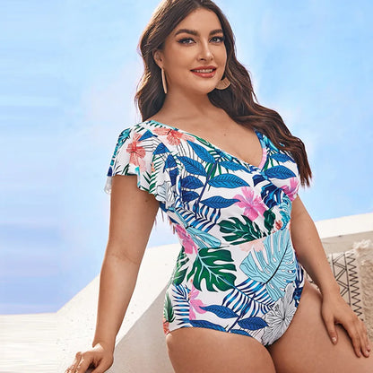 Plus Size Swimwear Women Tankini Bikini Woman Swimsuit One-Piece Bath Suit Beachwear Big Size Swimming Suit Monokini