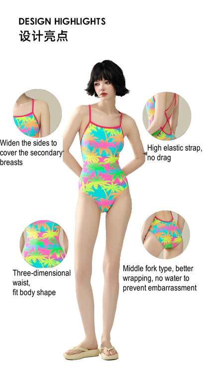 5 Designs Women Professional One-Piece Swimsuit Swimwear