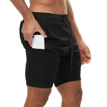 M-5XL  Jogger Shorts Oversized Men 2 In 1 Short Pant Gyms Fitness Built-in Pocket Quick Dry Running Shorts Man Athletic Shorts