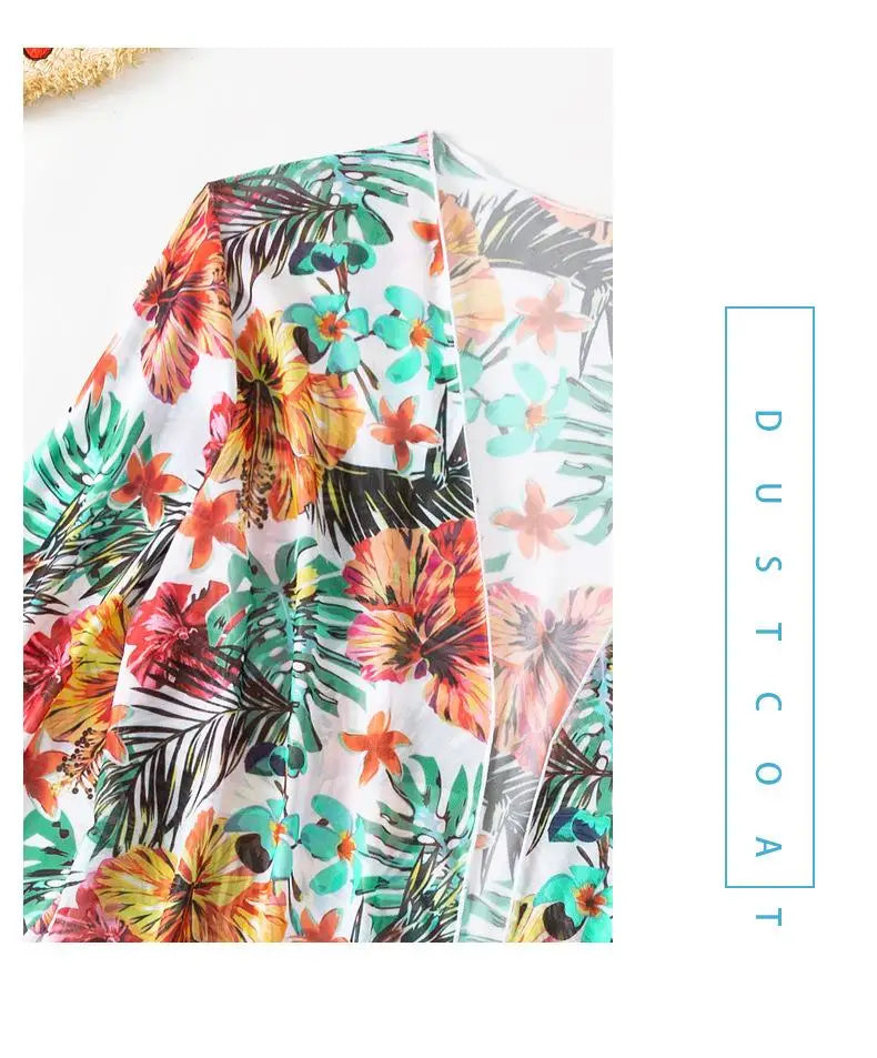 Split Three Piece Floral Printed Swimsuit Women Bikini Set Wireless Bra with Pad Sport Top Long sleeve Blouse Swimwear