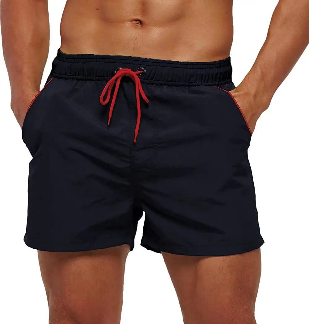 Men Summer Swim Shorts Swimwear Trunks Swimsuits Quickly Dry Surf Beach Board Elastic Waist Swim Pants Surfing Shorts with Mesh