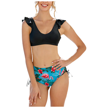 Women's High Waisted Bikini Sets Ruffle Two Piece Swimsuits Push Up Bathing Suits Female Bikinis Summer Swimwear Biquinis